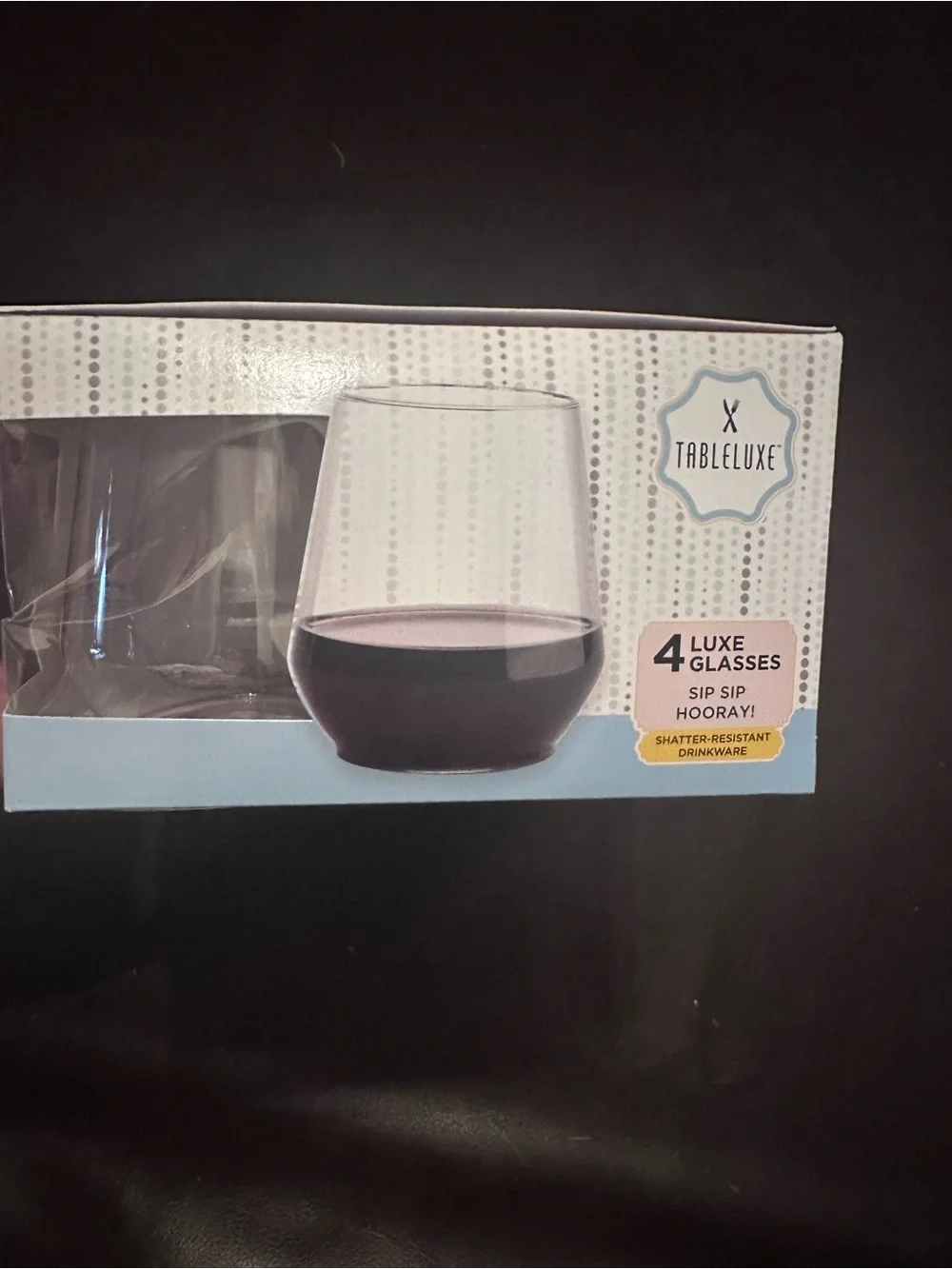 Plastic stemless wine glasses